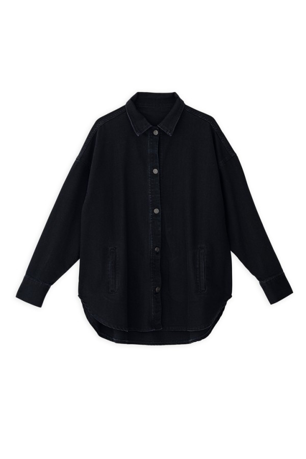 DENIM OVERSHIRT OFF BLACK