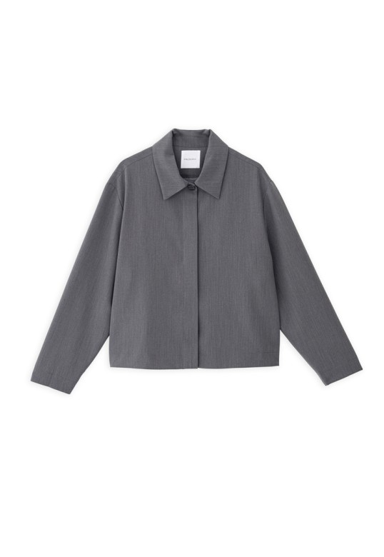 T/R CROPPED JACKET GREY MELANGE