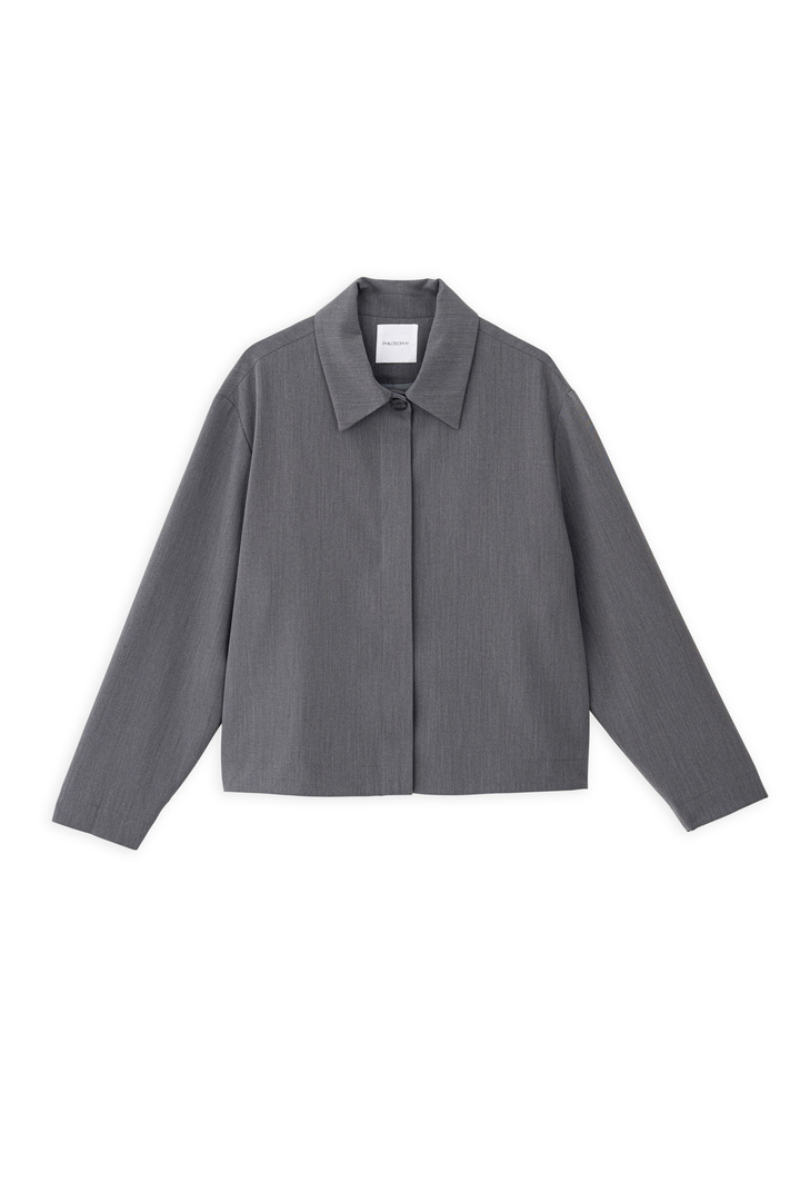 T/R CROPPED JACKET GREY MELANGE