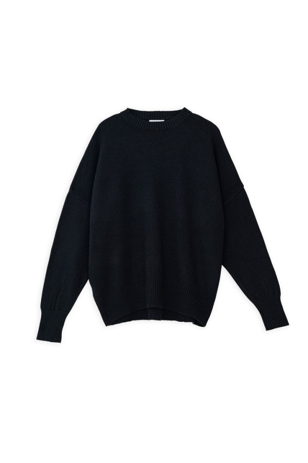 CASHMERE ROUND NECK SWEATER BLACK