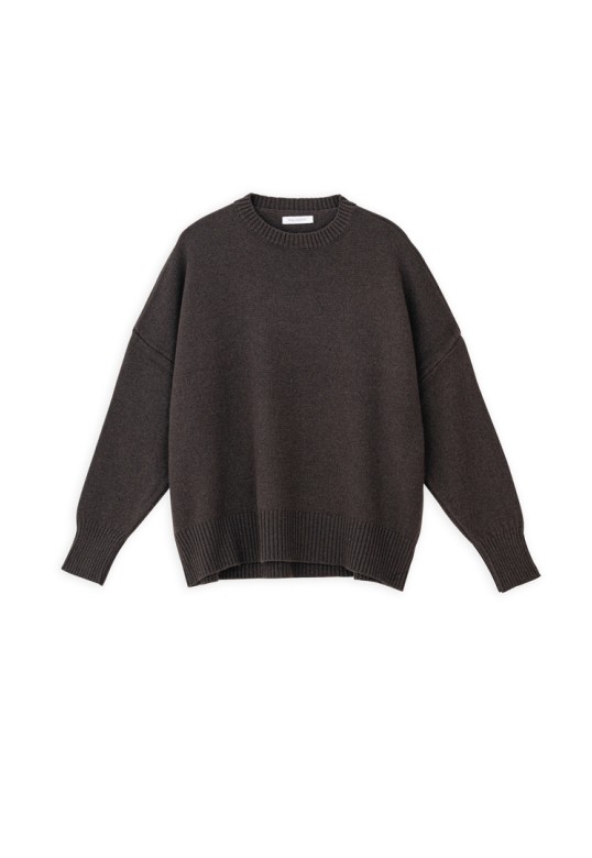 CASHMERE ROUND NECK SWEATER BROWN