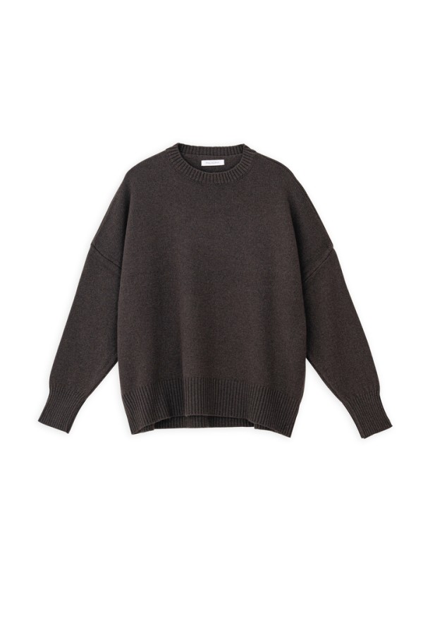 CASHMERE ROUND NECK SWEATER BROWN