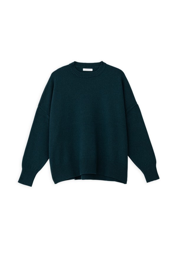 CASHMERE ROUND NECK SWEATER DARK GREEN
