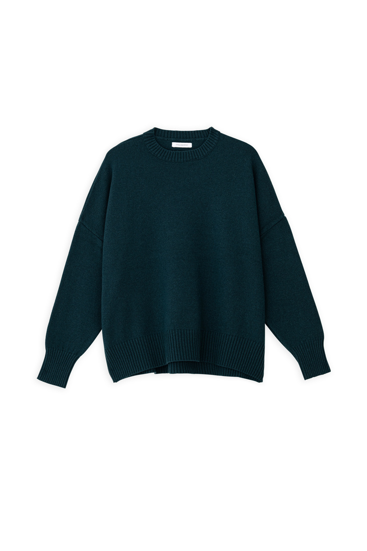 CASHMERE ROUND NECK SWEATER DARK GREEN