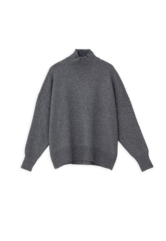 CASHMERE TURTLENECK SWEATER ANTHRACITE MELANGE