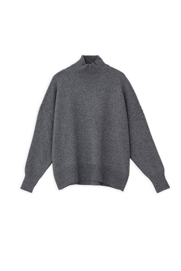 CASHMERE TURTLENECK SWEATER ANTHRACITE MELANGE