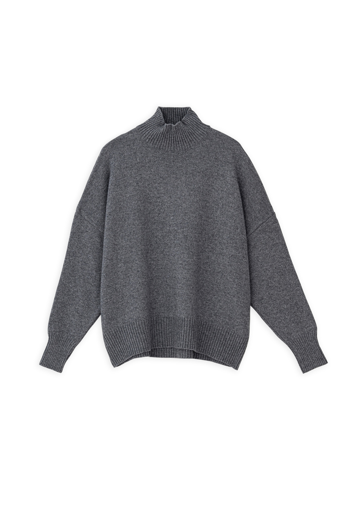 CASHMERE TURTLENECK SWEATER ANTHRACITE MELANGE