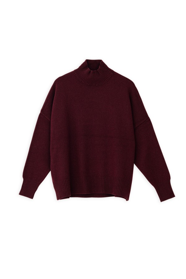 CASHMERE TURTLENECK SWEATER BORDEAUX