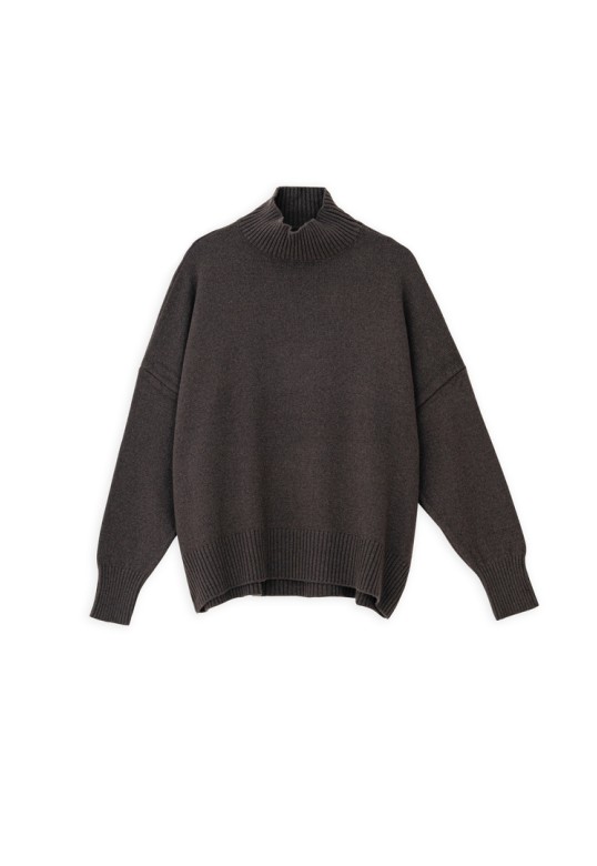 CASHMERE TURTLENECK SWEATER BROWN