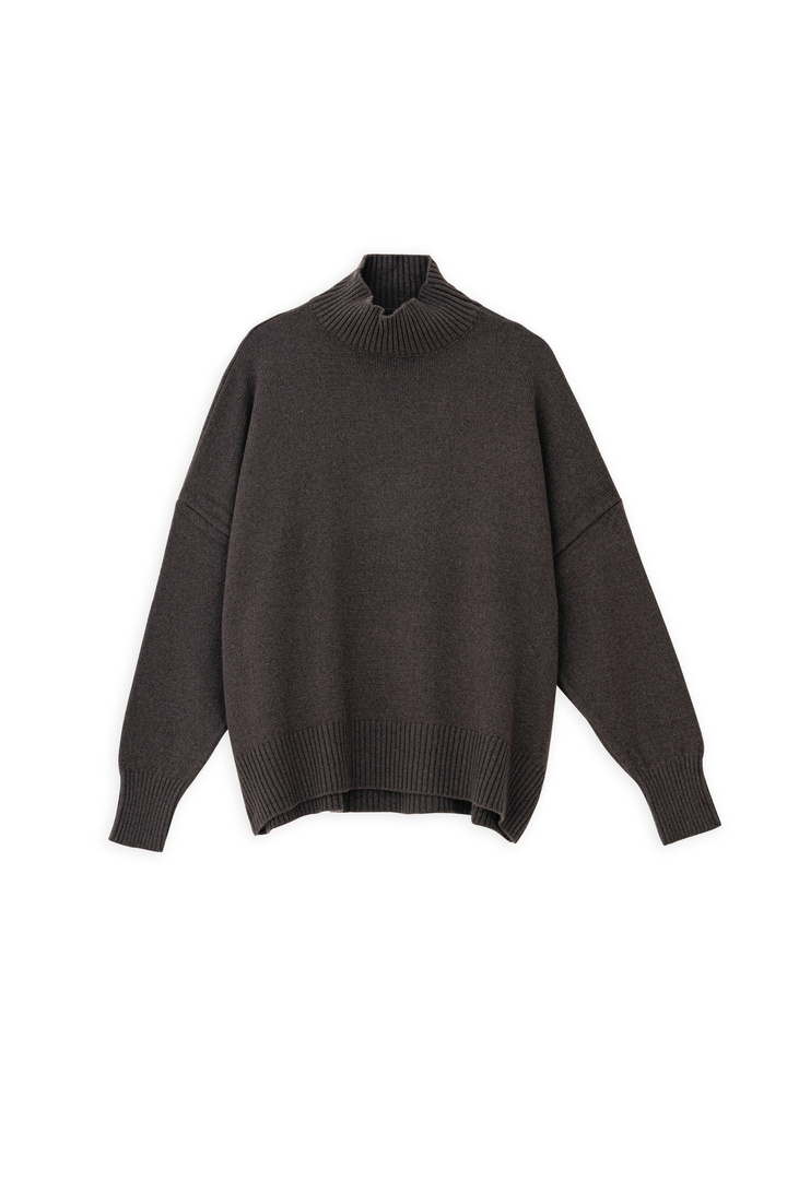 CASHMERE TURTLENECK SWEATER BROWN