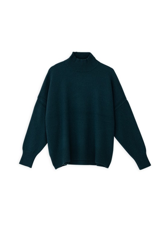 CASHMERE TURTLENECK SWEATER DARK GREEN