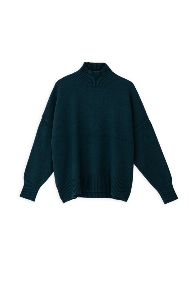 CASHMERE TURTLENECK SWEATER DARK GREEN