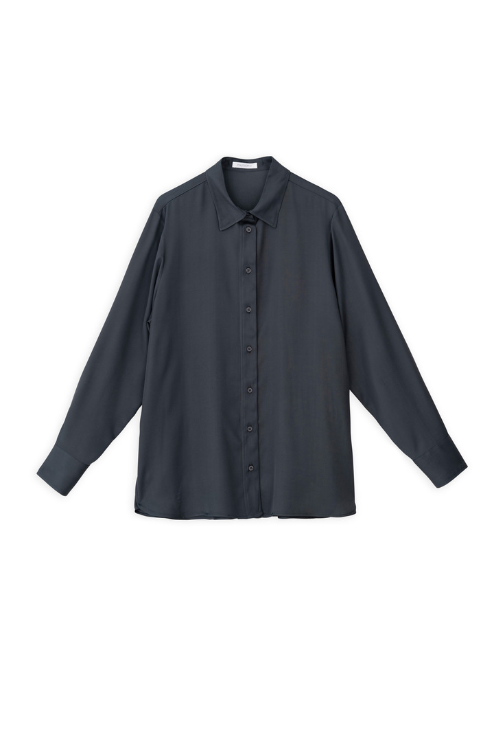SATIN ECOVERO OVERSIZED SHIRT ANTHRACITE