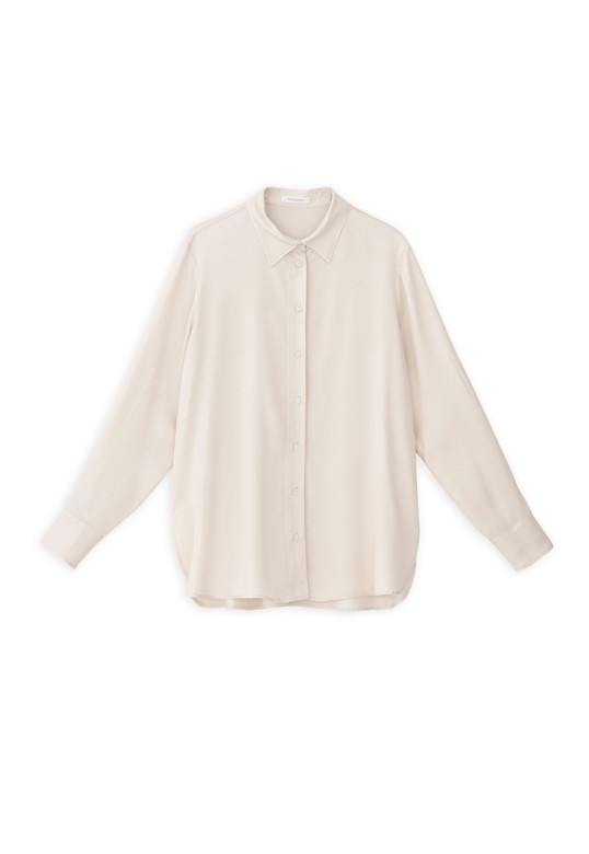 SATIN ECOVERO OVERSIZED SHIRT CREAM