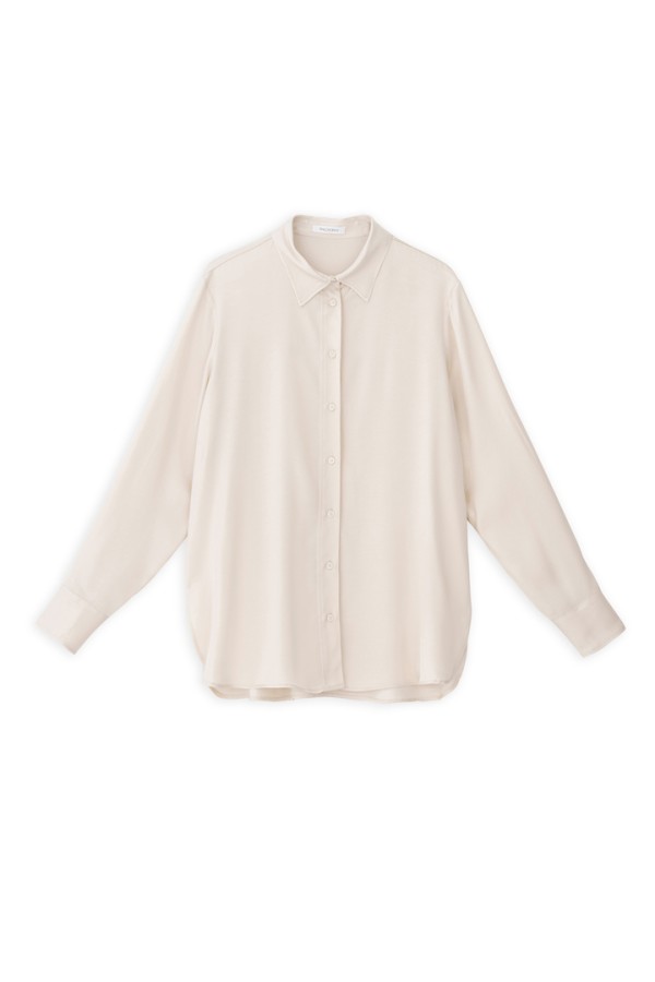 SATIN ECOVERO OVERSIZED SHIRT CREAM