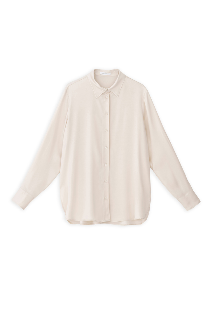 SATIN ECOVERO OVERSIZED SHIRT CREAM