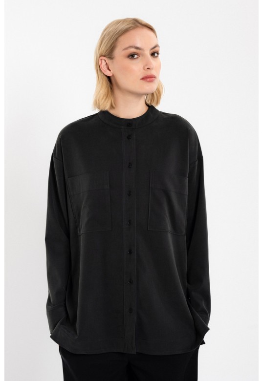 HEAVY TWILL SHIRT OFF BLACK