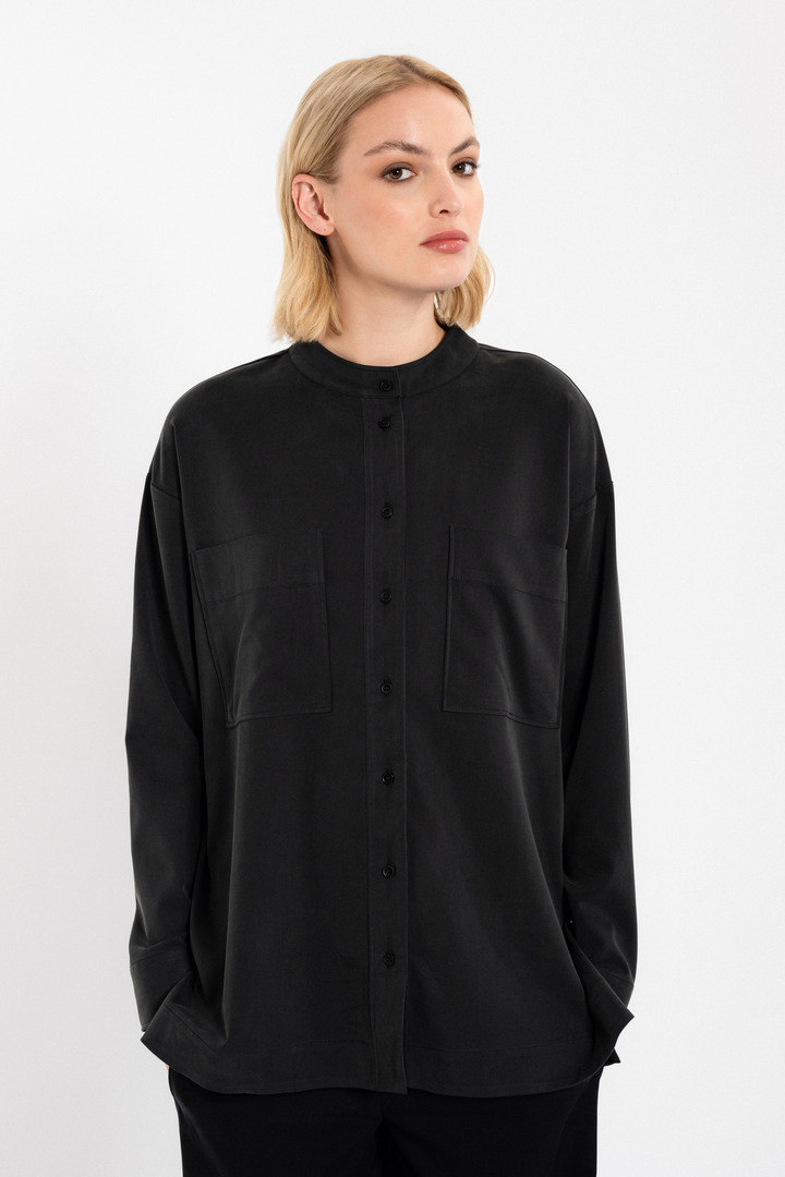 HEAVY TWILL SHIRT OFF BLACK