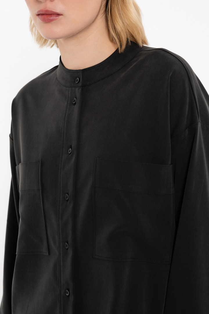 HEAVY TWILL SHIRT OFF BLACK