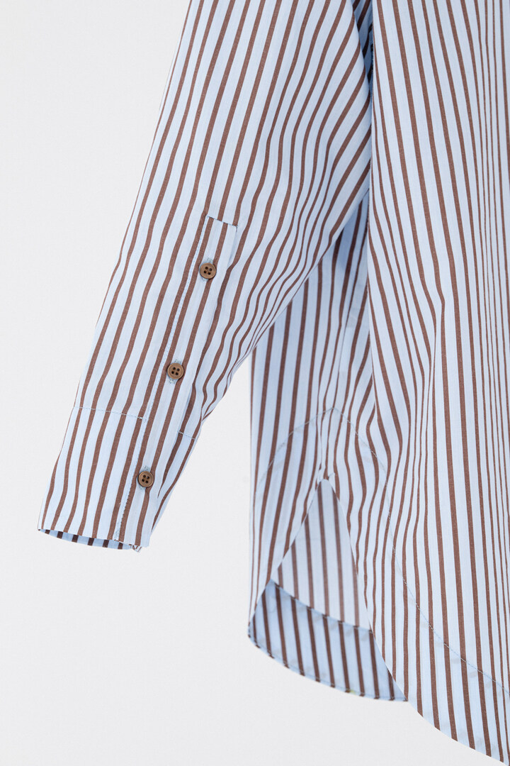 POPLIN STRIPES OVERSIZED SHIRT CIEL
