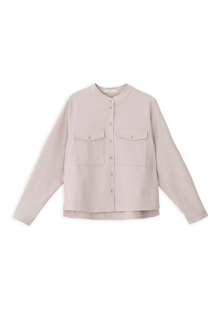 TWILL T/R CROPPED SHIRT CREAM