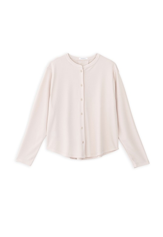CUPRO PIQUE CROPPED SHIRT CREAM