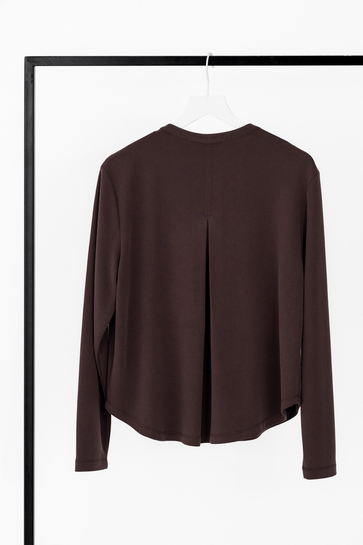CUPRO PIQUE CROPPED SHIRT DARK BORDEAUX