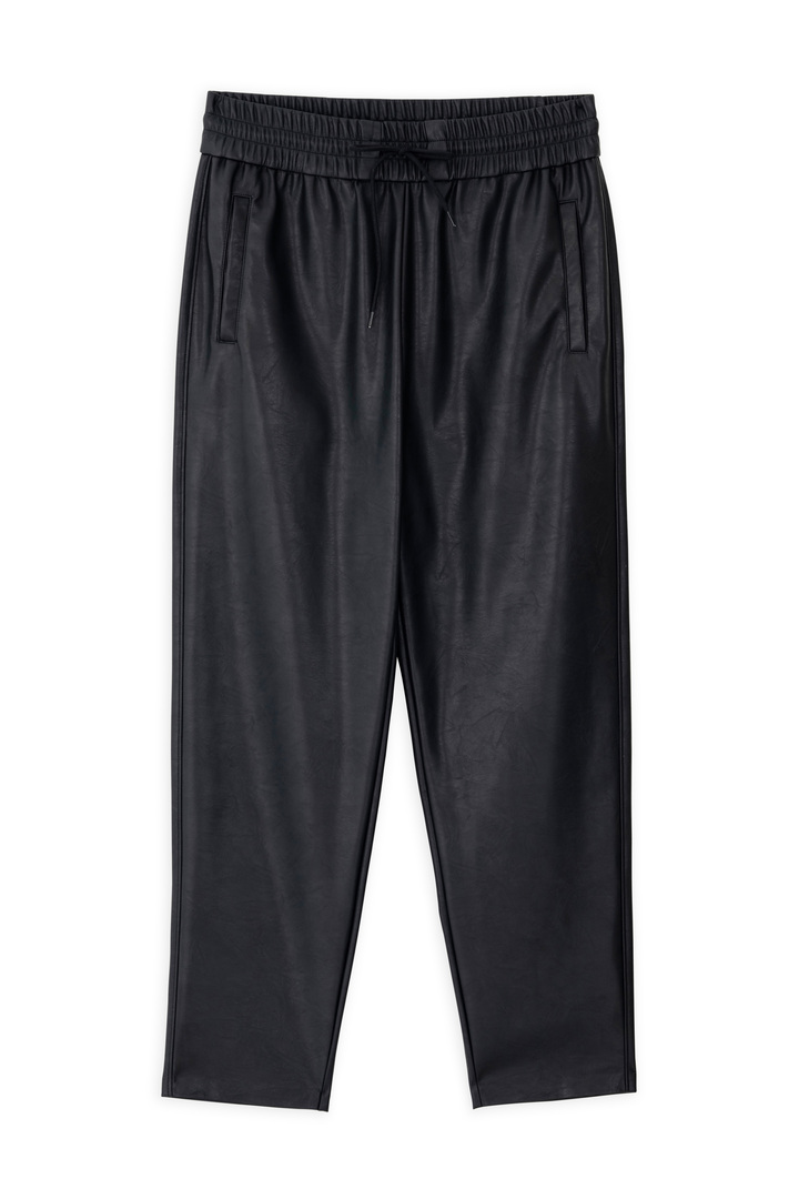LEATHER JOGGER PANTS BLACK