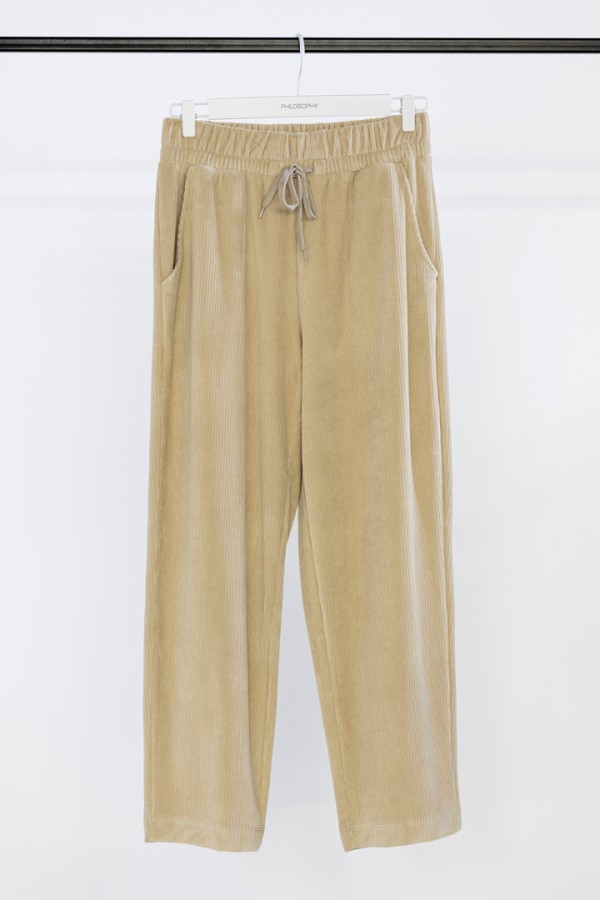 VELOUR CORDUROY JOGGER PANTS BEIGE