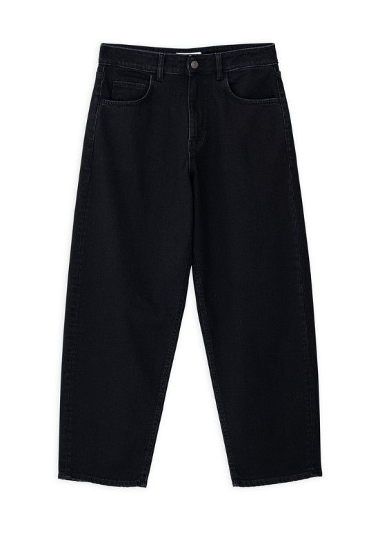 DENIM STRAIGHT LEG JEANS OFF BLACK