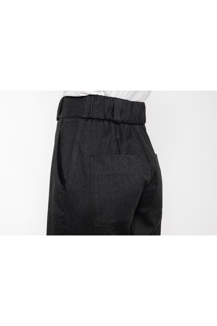 TWILL T/R WIDE LEG PANTS BLACK