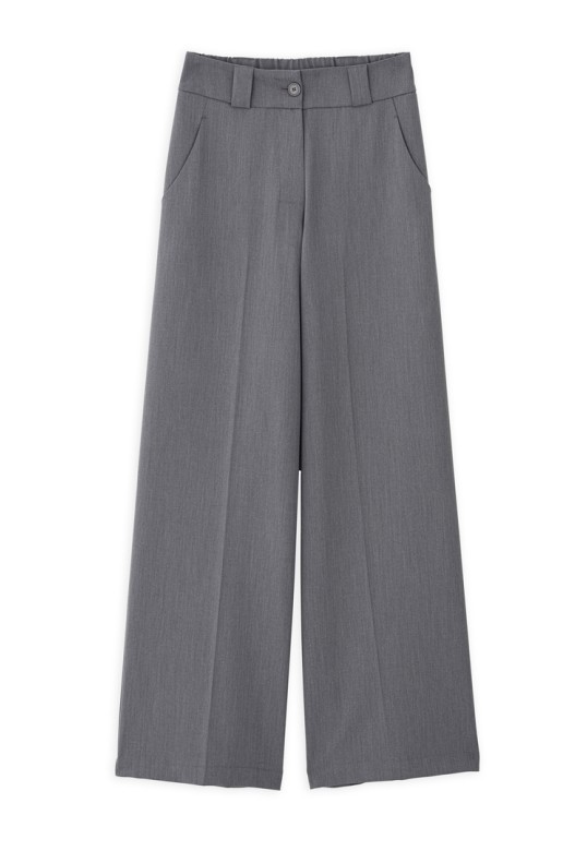T/R WIDE LEG PANTS GREY MELANGE