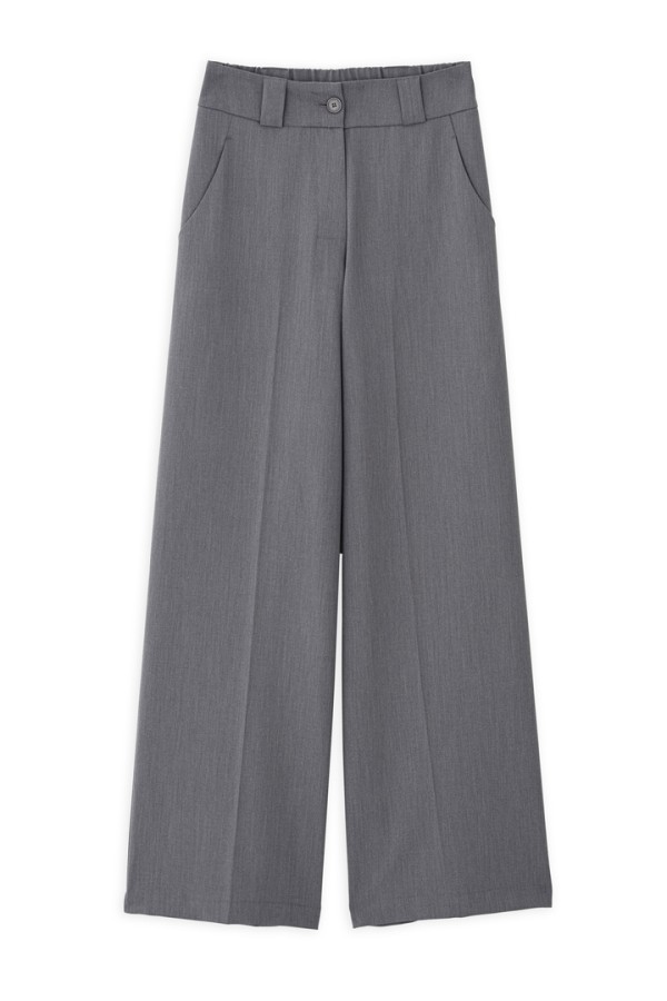 T/R WIDE LEG PANTS GREY MELANGE