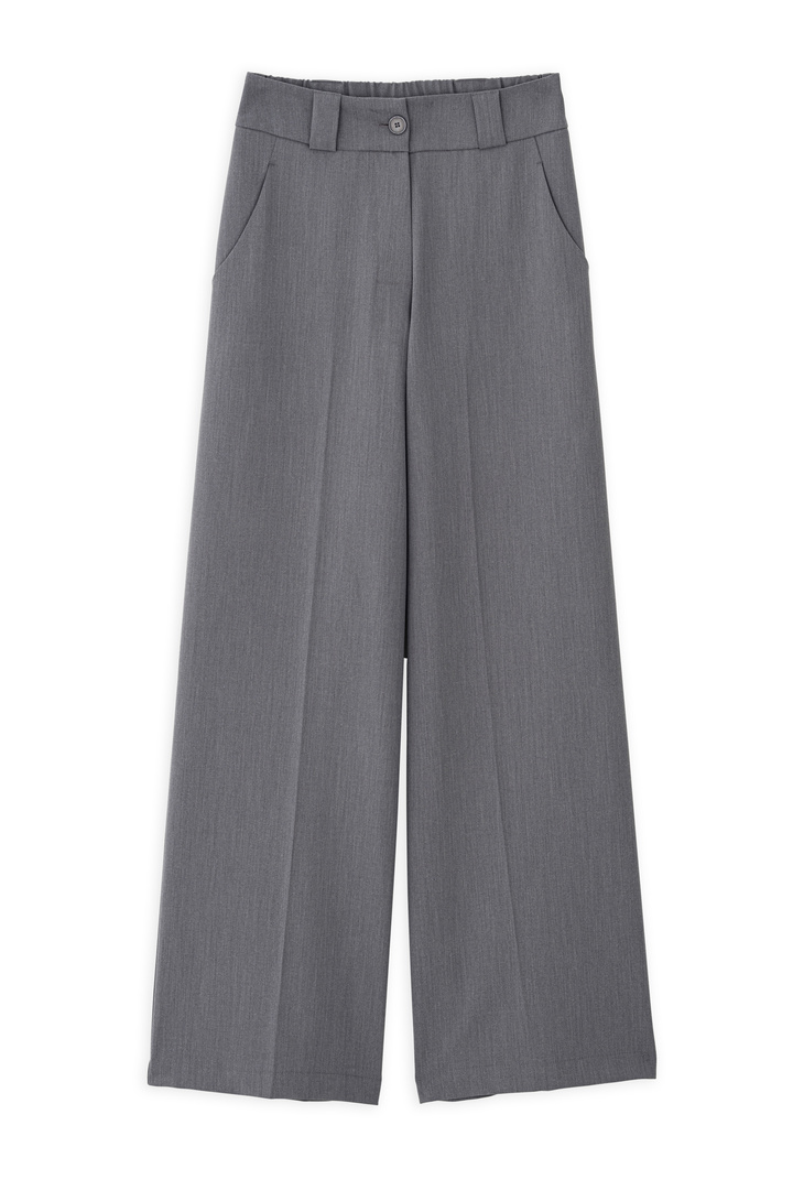 T/R WIDE LEG PANTS GREY MELANGE
