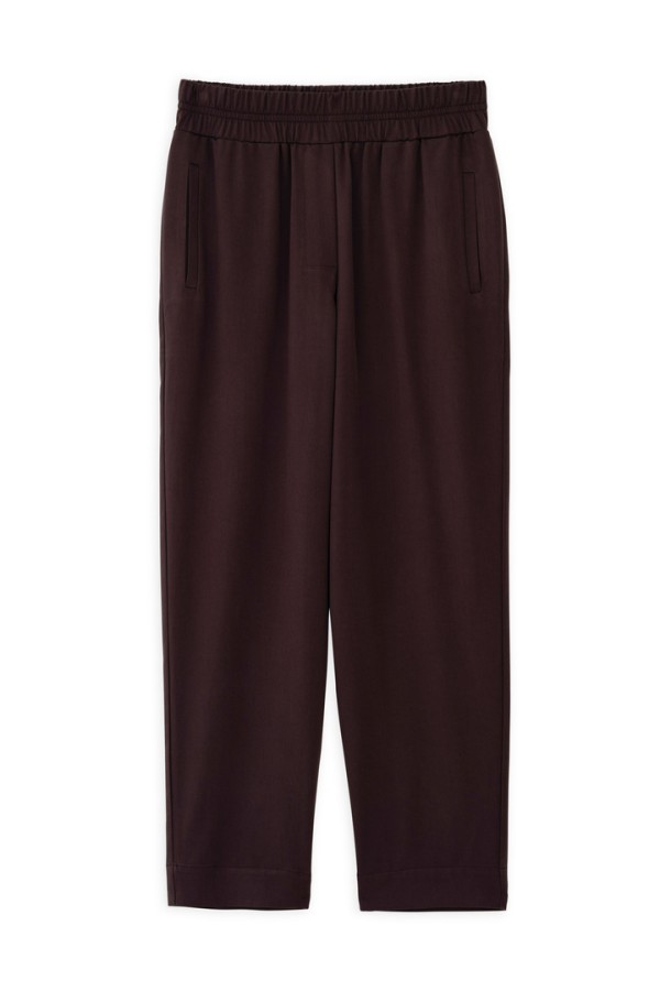 HEAVY TWILL JOGGER PANTS DARK BORDEAUX