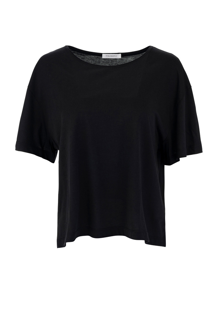 ORGANIC JERSEY CROPPED T-SHIRT BLACK
