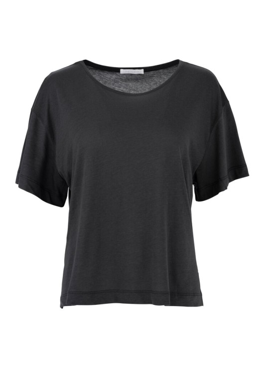 ORGANIC JERSEY CROPPED T-SHIRT GRAPHITE