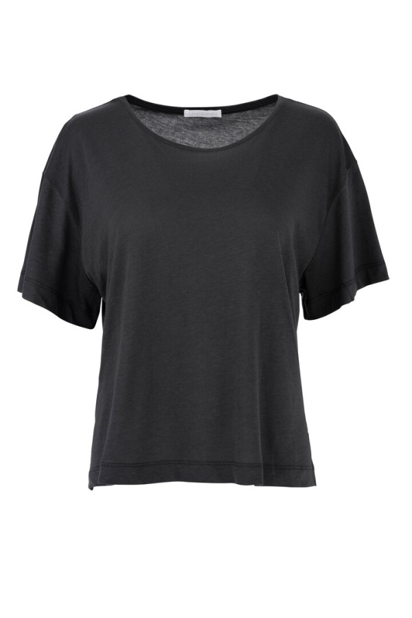 ORGANIC JERSEY CROPPED T-SHIRT GRAPHITE