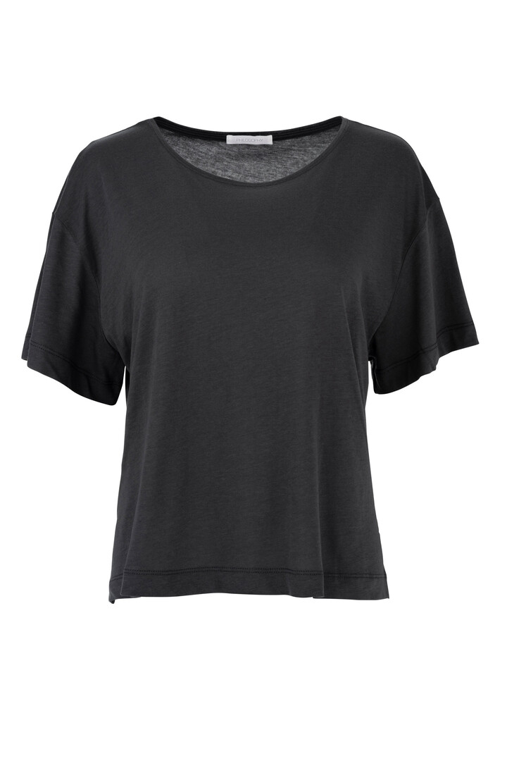 ORGANIC JERSEY CROPPED T-SHIRT GRAPHITE