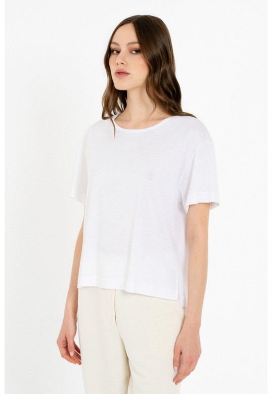 ORGANIC JERSEY CROPPED T-SHIRT WHITE