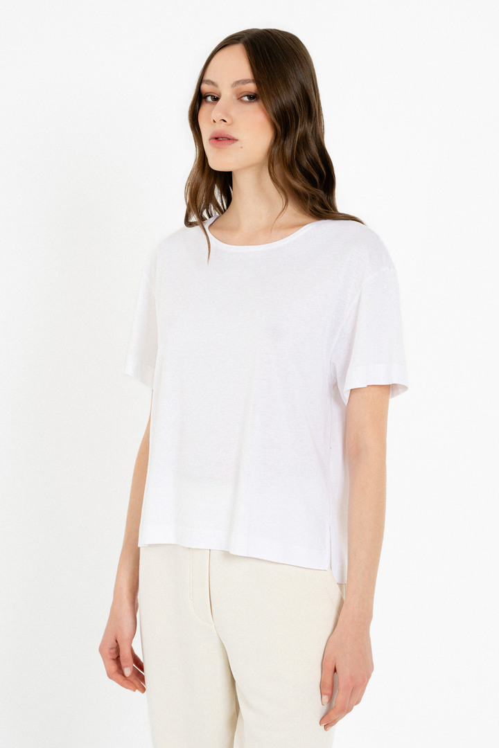 ORGANIC JERSEY CROPPED T-SHIRT WHITE