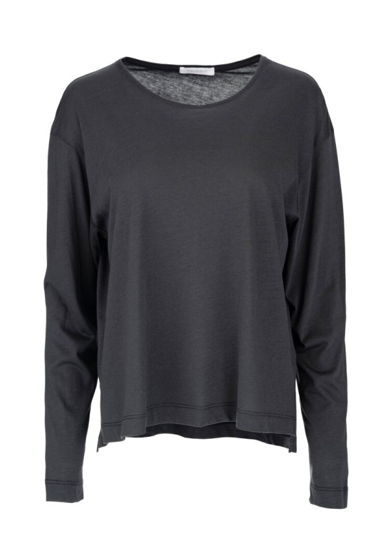 ORGANIC JERSEY CROPPED TOP GRAPHITE