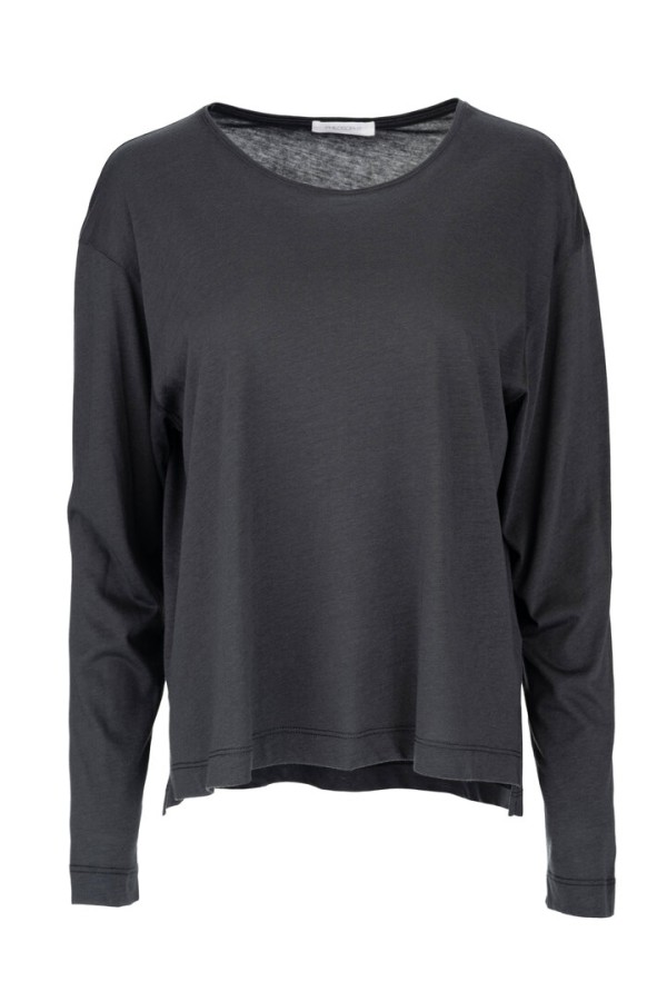 ORGANIC JERSEY CROPPED TOP GRAPHITE