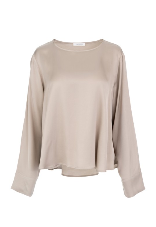 SATIN ECOVERO TOP BEIGE