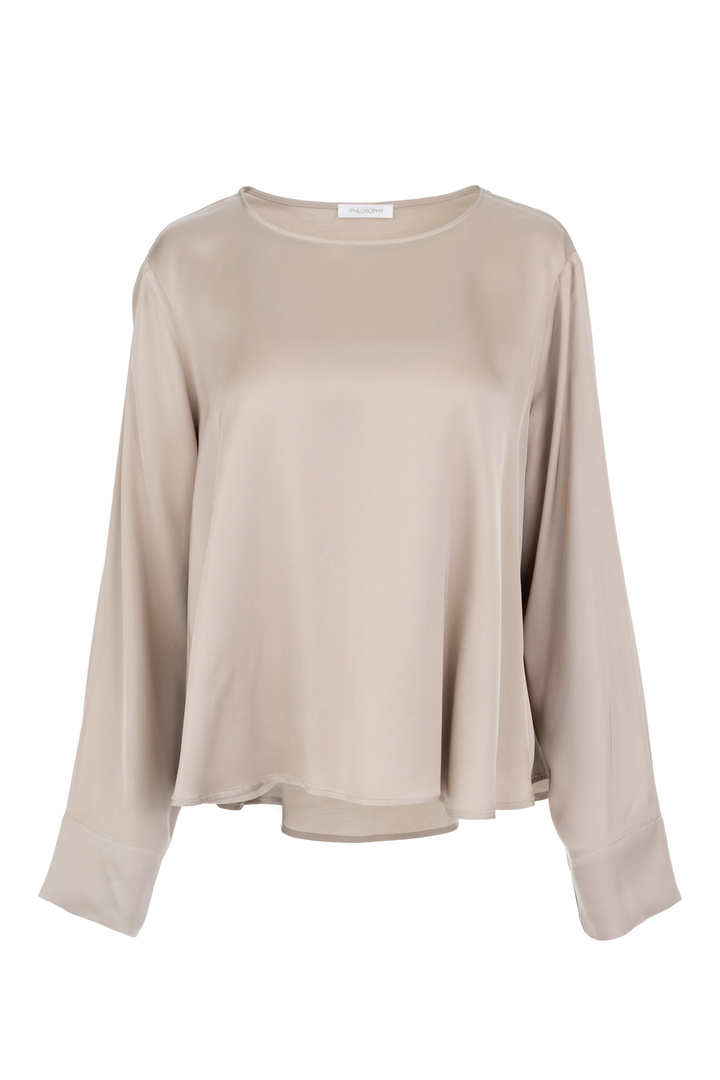 SATIN ECOVERO TOP BEIGE