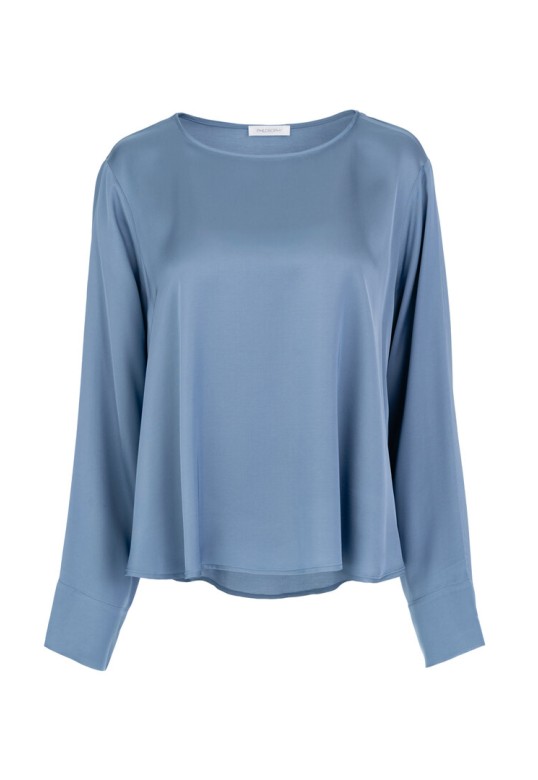 SATIN ECOVERO TOP LIGHT BLUE