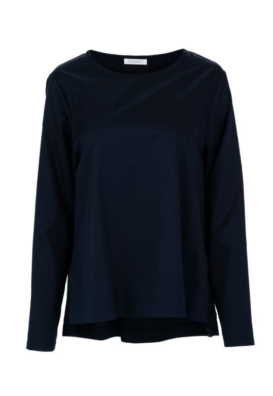 POPLIN BLOUSE DARK BLUE