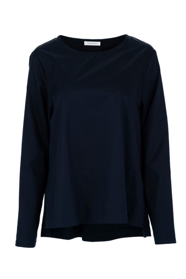 POPLIN BLOUSE DARK BLUE