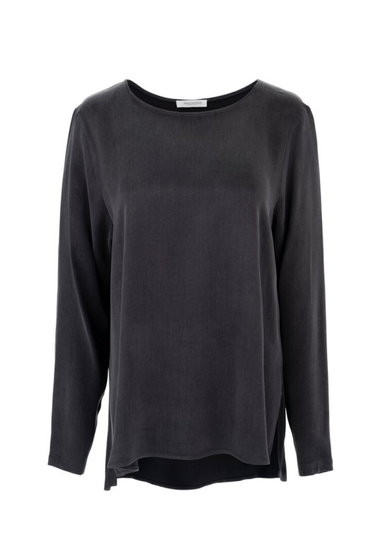 CUPRO VISCOSE LONG BLOUSE ANTHRACITE