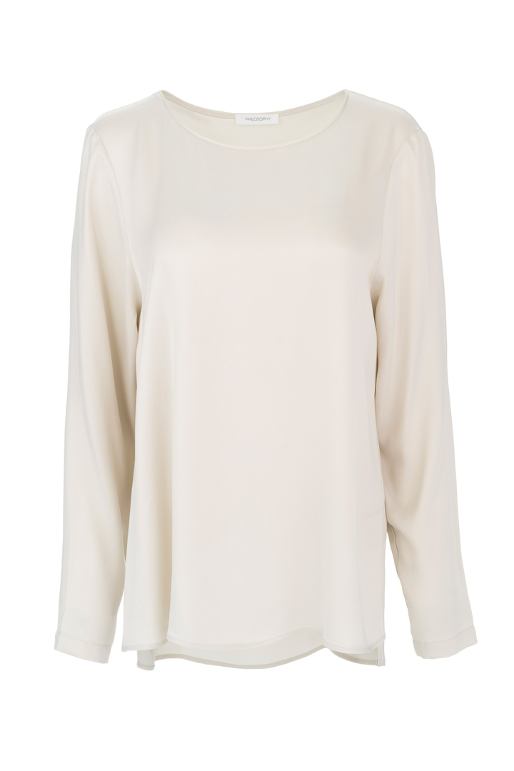 CUPRO VISCOSE LONG BLOUSE CREAM